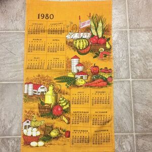 1980 vintage country fair tea towel